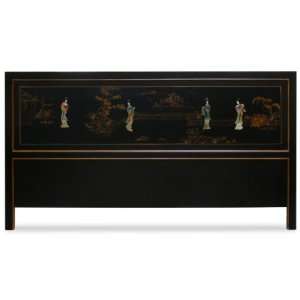  Rosewood King Size Headboard   Chinese Scenery Design 