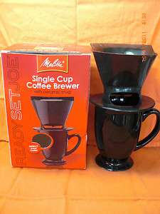 Melitta SINGLE CUP COFFEE BREWER w/ Ceramic Mug BlackL@@K!!  
