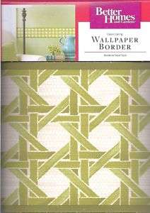 Green Bamboo Sticks Classic Caning Wall Paper Borders  