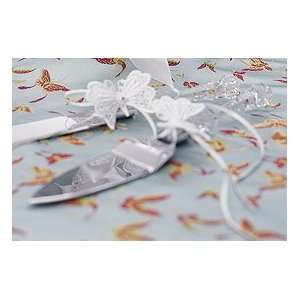  Butterfly Wishes in Pure White Cake Serving Set (Set of 1 