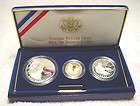 1993 Bill of Rights 3 Coin Proof Set, w/ Gold and Silve