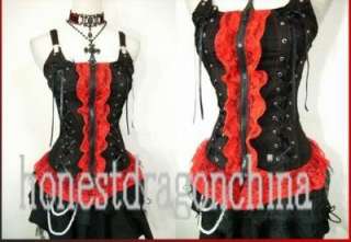 Gothic Lolita cosplay Punk costume Black Red Custom BR2  