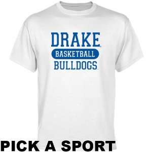 Drake Bulldogs White Custom Sport T shirt    Sports 