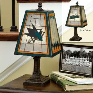  NHL San Jose Sharks Art Glass Table Lamp: Home Improvement
