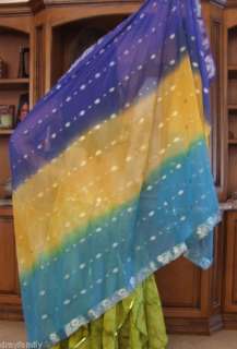 BELLYDANCE SARI TIE DYE CHIFFON VEIL 45x108  