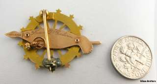 Vintage Daughters of the American Revolution Badge   14k Gold DAR Pin 