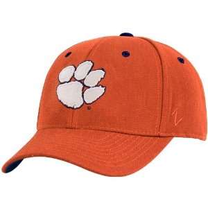  NCAA Zephyr Clemson Tigers Orange DHS Fitted Hat W/Paw 