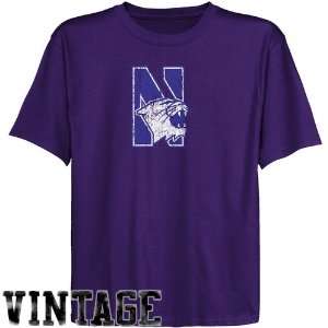   Youth Purple Distressed Logo Vintage T shirt