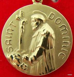 Gold Filled Saint St Patron Dominic Medal Necklace 12KT  