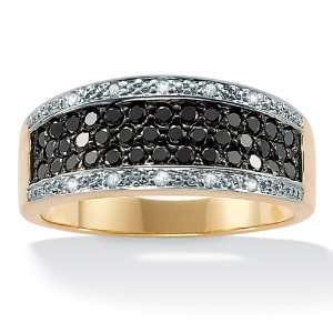   Jewelry Tutone 10k Gold Black and White Diamond Channel Ring Jewelry