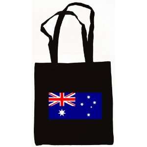 Australia Flag Canvas Tote Bag Black