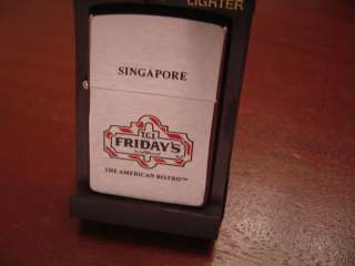 TGI FRIDAYS SINGAPORE ZIPPO LIGHTER 1995  