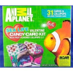  Valentines Animal Planet 31 cards and lollipops 