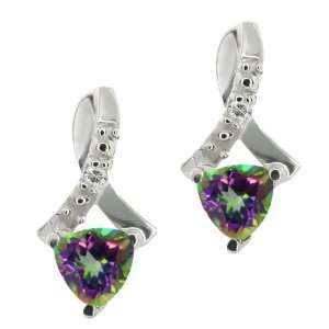   Green Mystic Topaz and Topaz Sterling Silver Earrings Jewelry