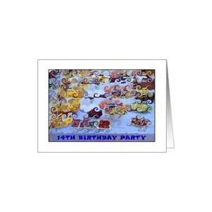  14th Birthday Party Food Swirls Card Toys & Games