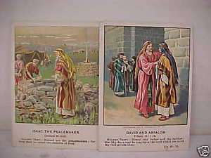 Lot Of 2 1901 & 1903 Little Bible Lesson Pictures  