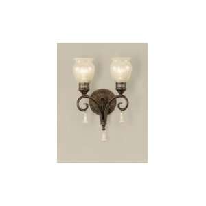   Light Wall Sconce in Firenze Gold with Tessuto Vecchio Glass glass