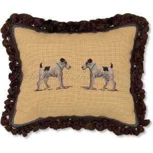  Fox Terriers Needlepoint Pillow