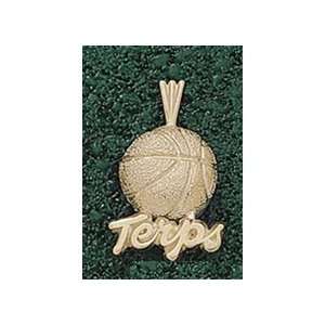 Logo Art Maryland Terrapins 10K Gold Basketball Pendant:  