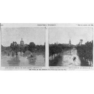  Flood on the Potomac River,US Capitol,Pennsylvania RR 