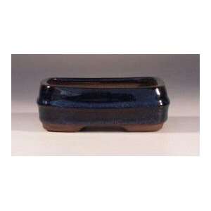  Imported Glazed Ceramic Bonsai Pot  Blue 4.5x3x2 