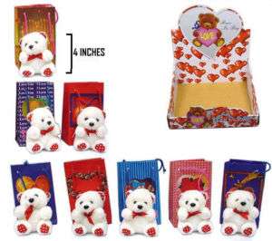 24 SM TEDDY BEARS IN GIFT BAGS GI212 holiday gifts toys novelty bag 