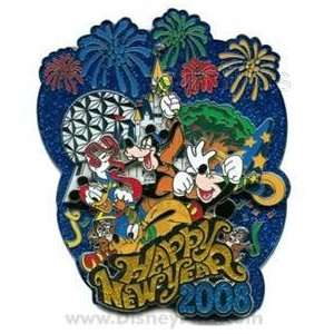 Disney Pins   Happy New Year 2008 Limited Edition Jumbo Pin 59257