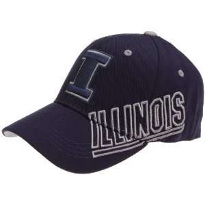  Illinois Fighting Illini Bootleg Hat, Navy, One Fit 