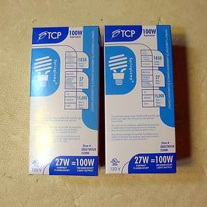 TCP SPRINGLAMP 28027M 27W/100W 3100K COMPACT FLUORESCENT BULB PAIR (2 