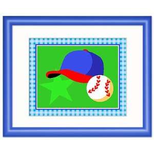  Go Team Baseball Theme Wall Art w Blue Frame: Home 