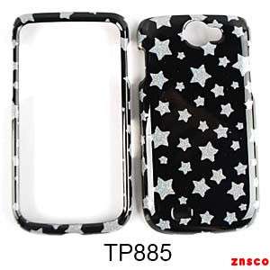 Black Glitter Stars HTC Rhyme Case Cover  