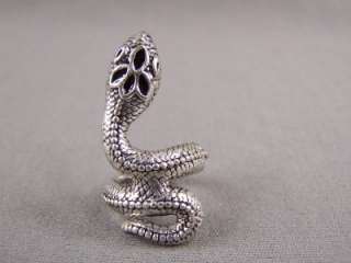   Serpent wrap ring 1.5 long Black Eyes small 5 6.5 med 7 8  