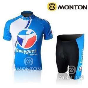  2010 new bouygues team cycling jersey+shorts bike clothes 