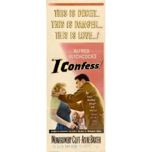  I Confess Poster Insert 14x36 Montgomery Clift Anne Baxter 