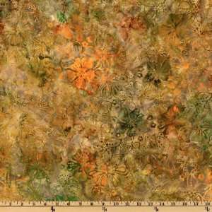 44 Wide Artisan Batiks: Tavarua Floral Amber Fabric By 