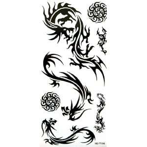  LW Waterproof black tattoo stickers, dragon totem: Beauty
