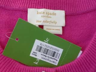 Kate Spade Snapdragon Pink Cherilyn Wool Cashmere Cardigan NWT XXS 