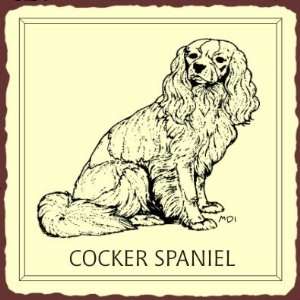   Cocker Spaniel Dog Vintage Metal Animal Retro Tin Sign: Home & Kitchen