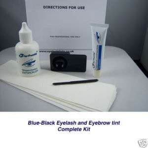 Blue   Black Eyelash & Eyebrow Dye Tint COMPLETE KIT  