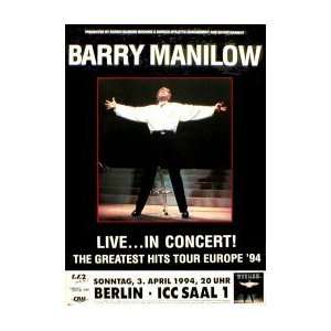  BARRY MANILOW Berlin 3rd April 1994 Music Poster