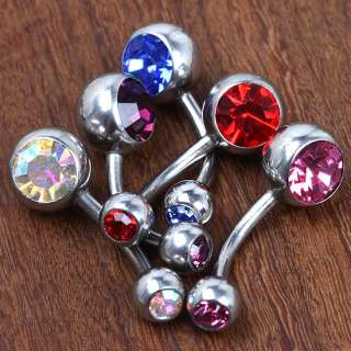   Crystal Ball Belly Button Navel Rings Body Piercing Jewelry  