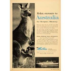  1958 Ad Travel Australia Matson Cruise Mariposa Ships 