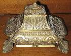 SIGNED~Ela​borate French Art Nouveau Brass Inkwell w/Ori