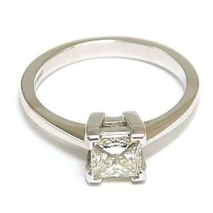  Diamond Ring Princess Cut 18ct Gold 0.91ct Size M Size 6 