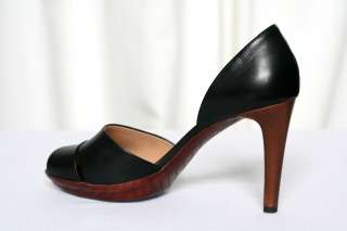 BOTTEGA VENETA Black Open Toe Platform Heel Sandal 9 39  