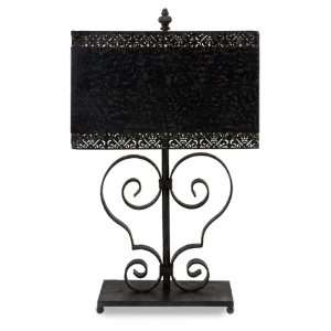  31 Black Damask Style Arabesque Table Accent Lamp: Home 
