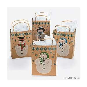  Brown Paper Snowman Gift Bags (Pack of 12) Health 