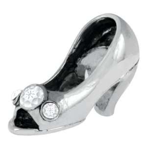  6mm High Heel with Clear Crystals Large Hole Bead 