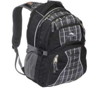 High Sierra Swerve Black Vertical Plaid Backpack  