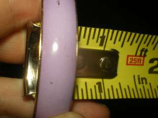 Vint. PURPLE LILAC ENAMEL Safety Clasp Bangle Bracelet  